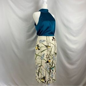 Beautiful handmade in Thailand Bird Skirt and Satin Top.